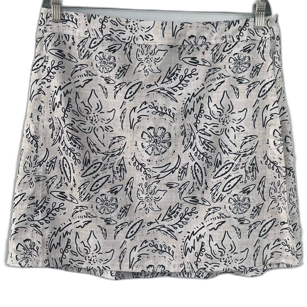 RipSkirt Hawaii Length 2 Wrap Skirt Large Black White Tropical Botanical Resort